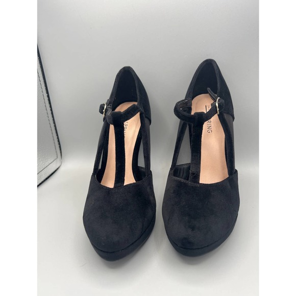 Call It Spring black suede heels sz 6 - Picture 3 of 11